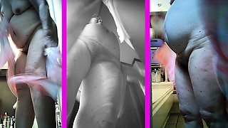 Ugly mother Yoriko, 73 years old, undressing, 3 screen voyeu