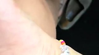 Foot fetish rimming for blonde outdoors