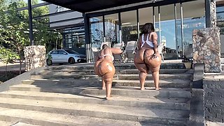 Black horny BBWs hot outdoor fun