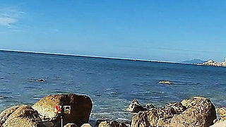 Strangers Caught My Wife Touching and Fucking My Big Cock on a Public Nude Beach - Real Amateur French - Misscreamy