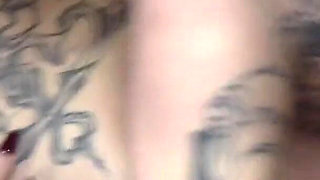 Tattooed Busty MILF Playing with a Big Dick in POV