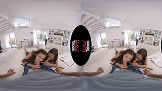 Anastasia Brokelyn, Sheryl Collins VR Porn: Young Mouths And A Cock Sucking Challenge - VirtualTaboo