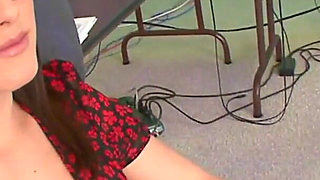 Hot brunette with glasses gets fucekd by older dude