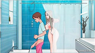 Miss Kitty In Sexnote - Big Dick Stepbrother Masterbated While His Stepsister Was Taking A Shower