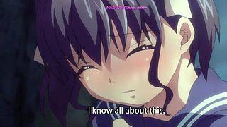 Public park anime slut drops panties for wet pussy play