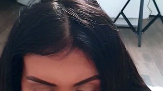 Hot Brunette Girlfriend POV Blowjob
