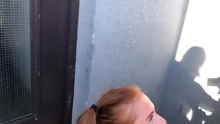 Hot Redhead Teen Jessie Way Fucks Outdoors - Big Dick Blowjob & Cumshot