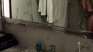 Slim brunette cuckold white hotwife throws condom and fucks