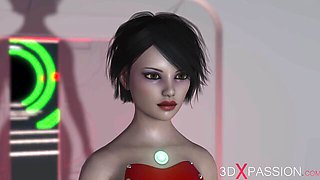 Galaxy girls video with pin-up model from 3DXPassion