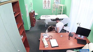 Fake doctor fucked a long-legged girlfriend Luca Bella on the table