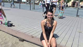 Diminutive brunette hair public gym masturbation
