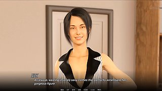 Sexy waitress with a camel toe in a wild story