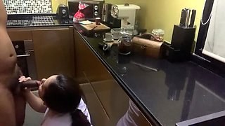 Thai Nurse Fucks Her Girlfriend in the Kitchen and Cums in Mouth