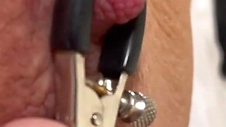 Bondage Her Hands and Spanking Her Boobs Next Play Very Hard with Her Nipples Clamps
