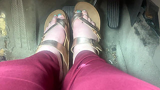 Pedal Pumping in Sandals - Driving with One Foot on Gas and Other on Brake