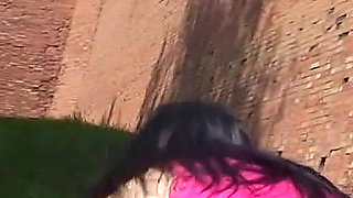 Cute Teen Lolly Flashing Her Small Tits and Pussy Outdoors
