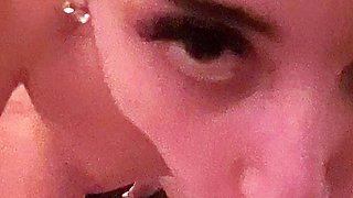 Mature brunette amateur giving a great POV blowjob