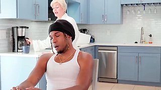 GILF AF Granny Sucks BBC at Glass Table