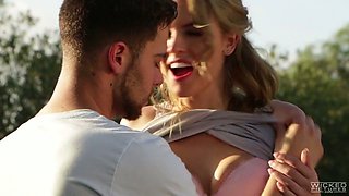 Whorish chick Keira Nicole gets fucked right in a parking lot