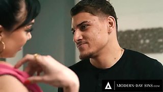 Angry MILF Sophia Locke Fucks Bully's Stepson Rough - Big Tits, Footjob & Cumshot