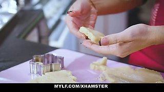 Fantastic blond milf nails cute stud, xmas