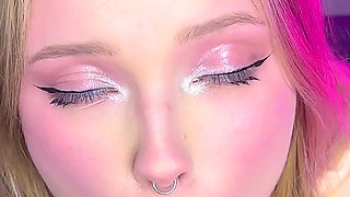 Cum Shower for 18yo Busty Babe - Big Dildo, Tittyfuck, Huge Cumshot, Cum Swallow
