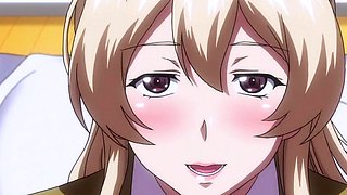 Innocent anime lady lets her lover in for the first time