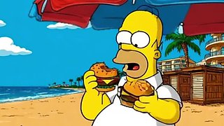 Beach Bitch 2: Marge Simpson Cartoon Parody Filled with Cum