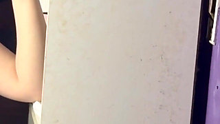 POV: 5 Months Pregnant, Masturbating in Front of the Mirror, Licking Her Hairy Pussy