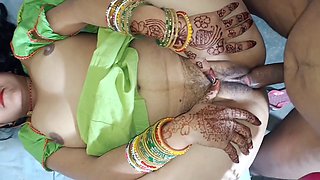 Indian married Lalitabhabhi gets her tight pussy filled by her stepbrother in the bedroom