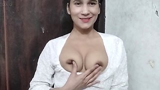 College girl Babykajoldesi has a steamy shower session with her stepbrother