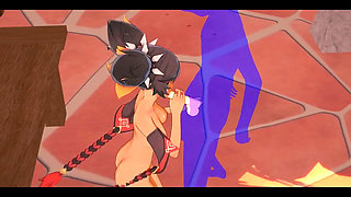 Genshin Impact Hentai - Xinyan Handjob and Blowjob - Japanese Asian Manga Anime Film Game Porn