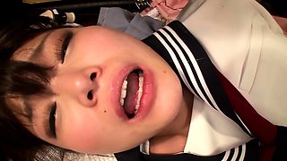 Uniformed Asian GF Blowjob