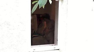 Neighbor Watches My Sexy Wife Shower Naked Outside - Public MILF Shower Voyeur