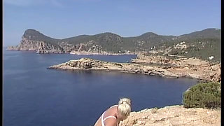 Hot blonde gags on a monster cock on the beach till a mouth cumshot