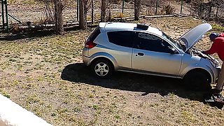 Fucking the neighbor in front of the cuckold, without him