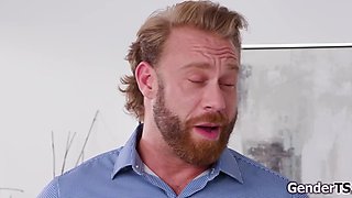 You want to anal fuck your shemale boss