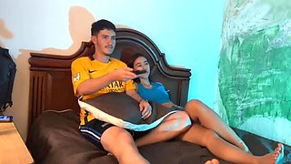 Latina Stepsister Sucks My Cock While We Watch TV Together