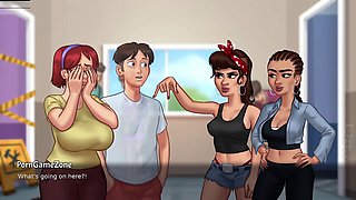 Boob squeeze, gaming, internal cumshot