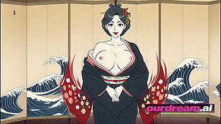 ourdream - Inside an Old Edo Tatami Room: Ukiyo-e Anime Beauty Takes It Every Way