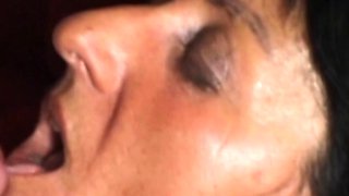Trashy granny Janedow jerks and fucks big dick