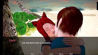 Hentai visual novel game with big natural tits and erotic stories