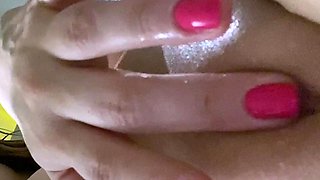 Cute blonde with big boobs solo