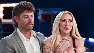 Curvy Blonde TS Brianna Coppage Pounds Hotwife Sadie Andrews with Big-Cock BBC in Hardcore