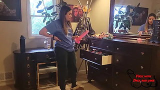 Jane Finds Her Step Daughter's Huge Dildo.... and Tries It Out!!!