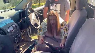 Dogging a Stranger Outdoor Blowjob - Big Natural Tits BBW Gets Banged Doggy Style