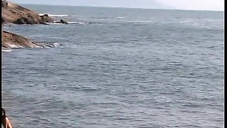 Latina hottie takes cock in the ass on the beach