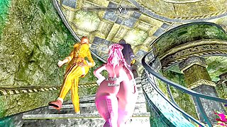 Thicc bunny MOMO shows off her big boobs and booty in Skyrim's naughty gameplay