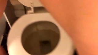 Stare at my pretty feet and pussy on the toilet