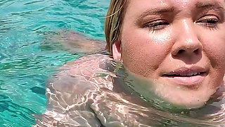 Swimming in the blue waters of Greece butt naked...